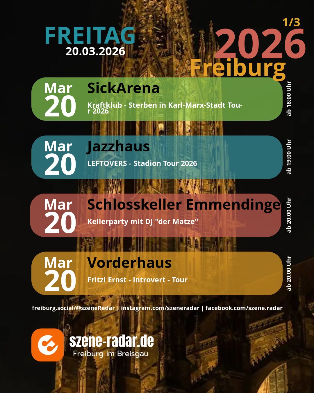 szene-Radar Social Media - 20.03.2026